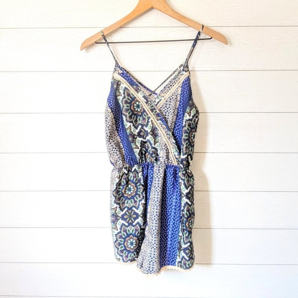 LUSH Handkerchief Tie Back Romper S